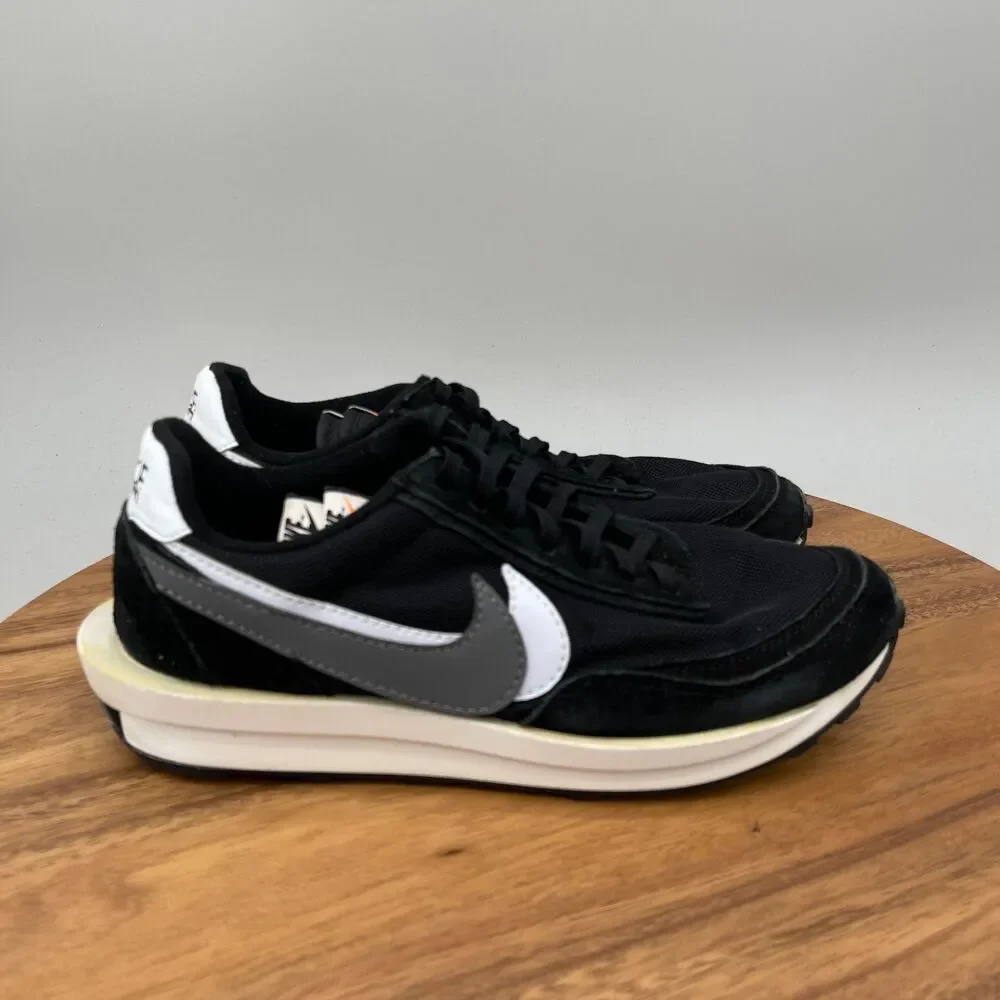 Nike LD Waffle Sacai x Shoes Mens Size 7 Black Running Comfort Walking Sneakers